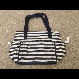 Thirty-One New Day Tote in Navy Rugby Stripe
